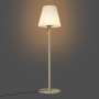 Moderne beige QAZQA Außenstehleuchte Big Virginia mit weißem Schirm und IP44 Schutz.