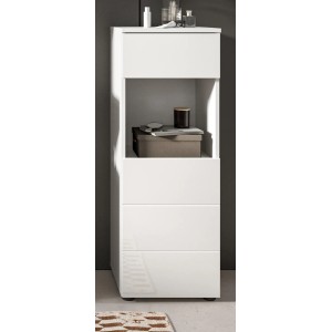 Inn.Furn Badezimmer Kommode in Weiß Hochglanz 38 x 106 cm Larik