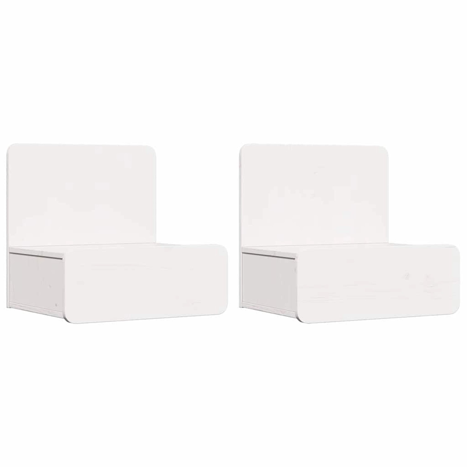 vidaXL Nachttisch 2 Stk Weiß 44 x 32,5 x 40 cm Massivholz Kiefer 873490 günstig online kaufen