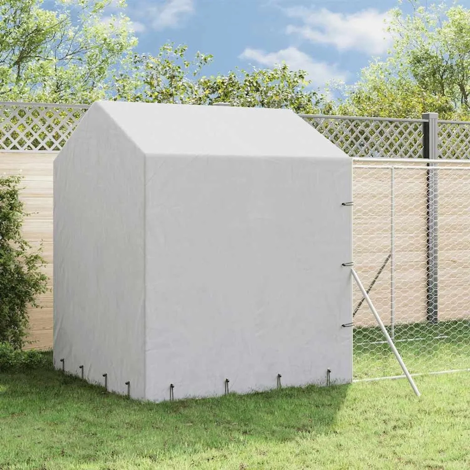 vidaXL Outdoor-Hundezwinger mit Dach Silbern 2x6x2,5m Verzinkter Stahl 3190475_3