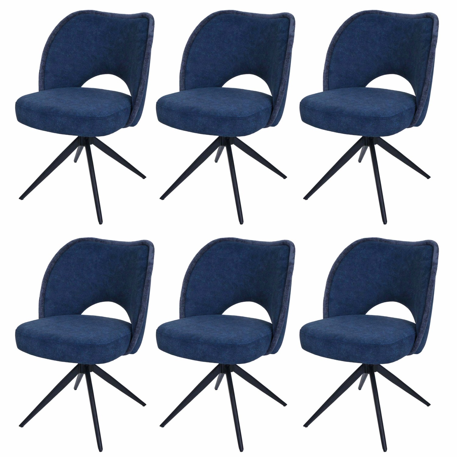 MCW Esszimmerstuhl N72 6er-Set Blau günstig online kaufen