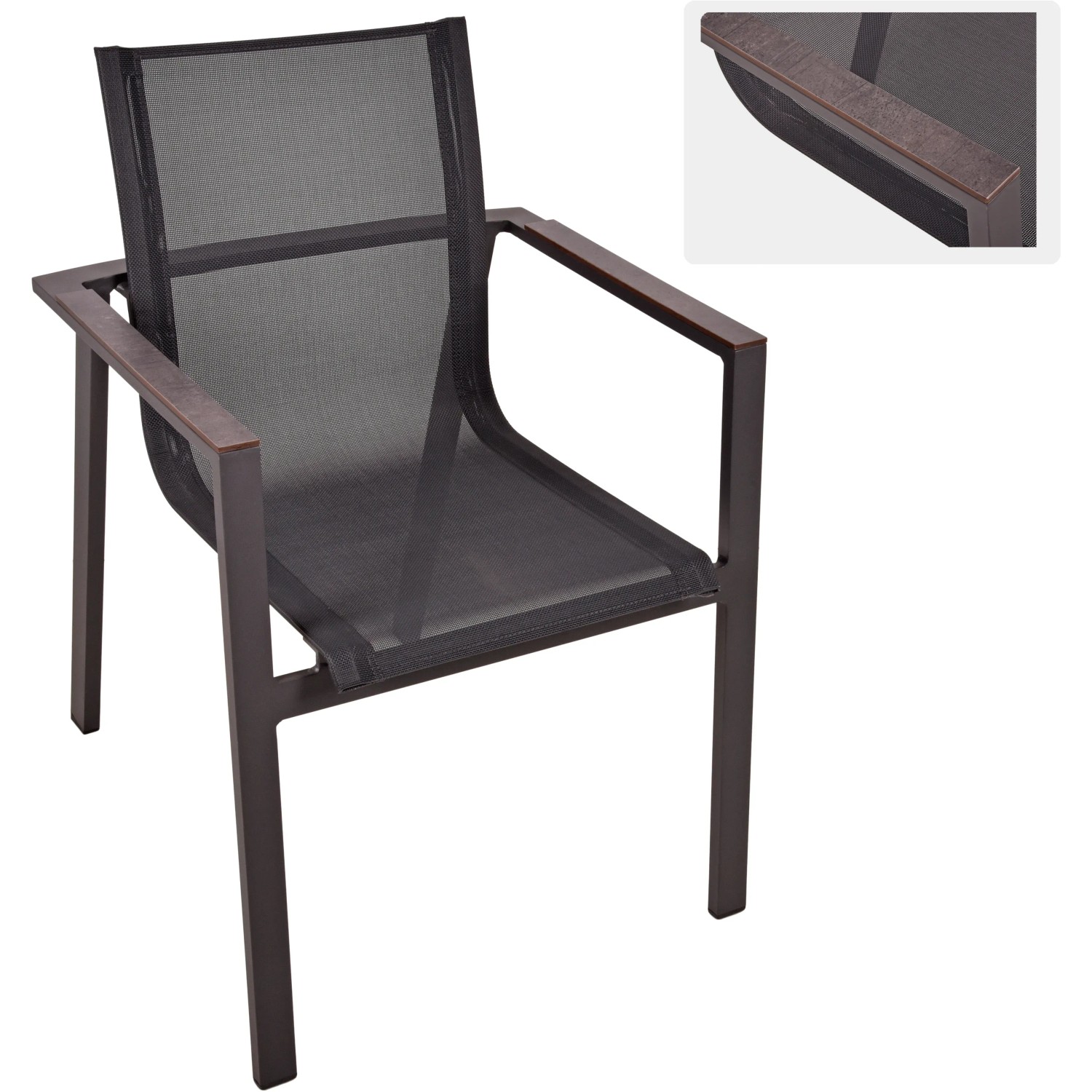 Gartenstuhl In Rattan Optik - 4er Set Anthrazit - M Produktbild-Vorschau 7