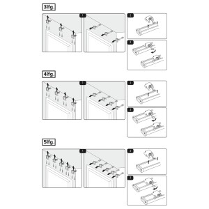 Montageanleitung für Gardinia Flächenvorhangschiene Komfort, 4-läufig, silber, 225 cm.