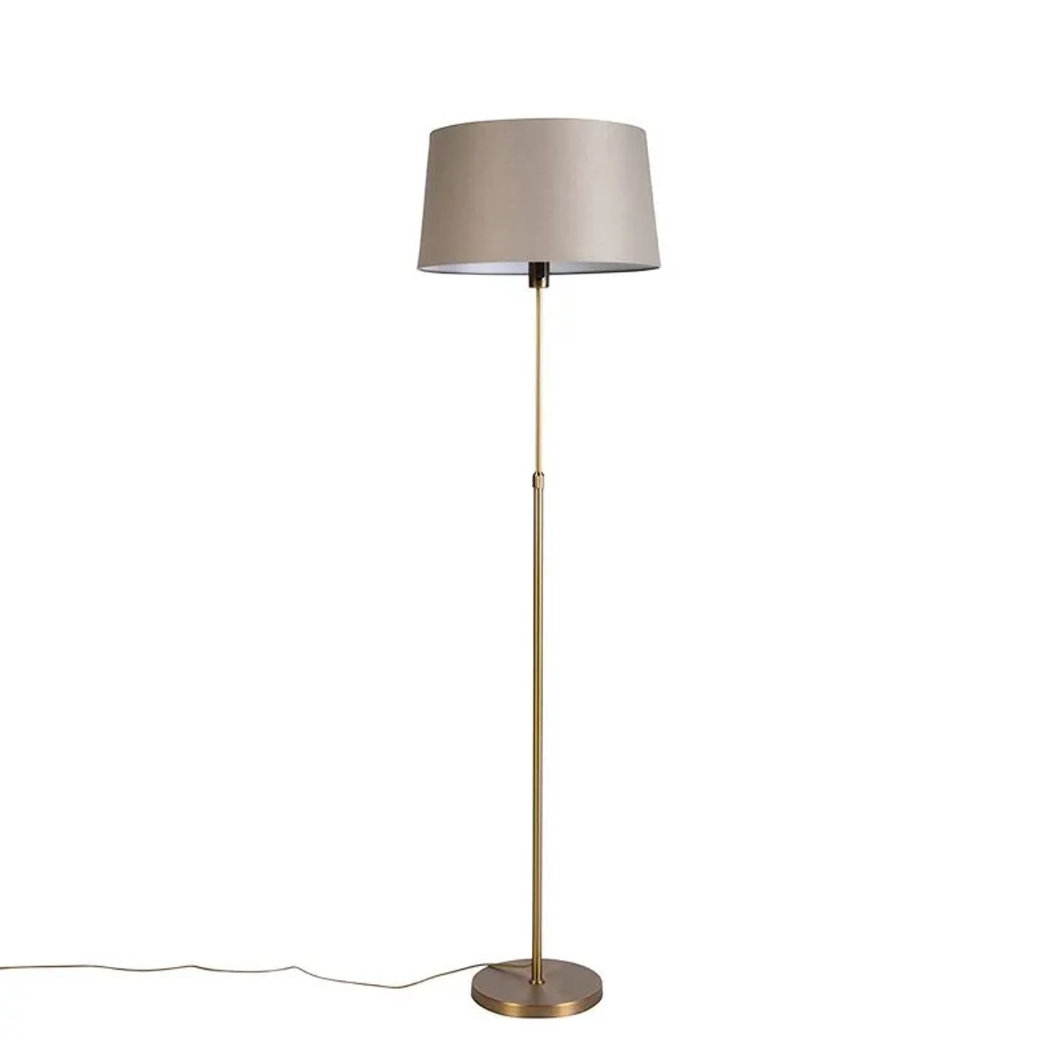 QAZQA Bronze Stehleuchte mit Leinenschirm Taupe Verstellbar 45 cm Parte