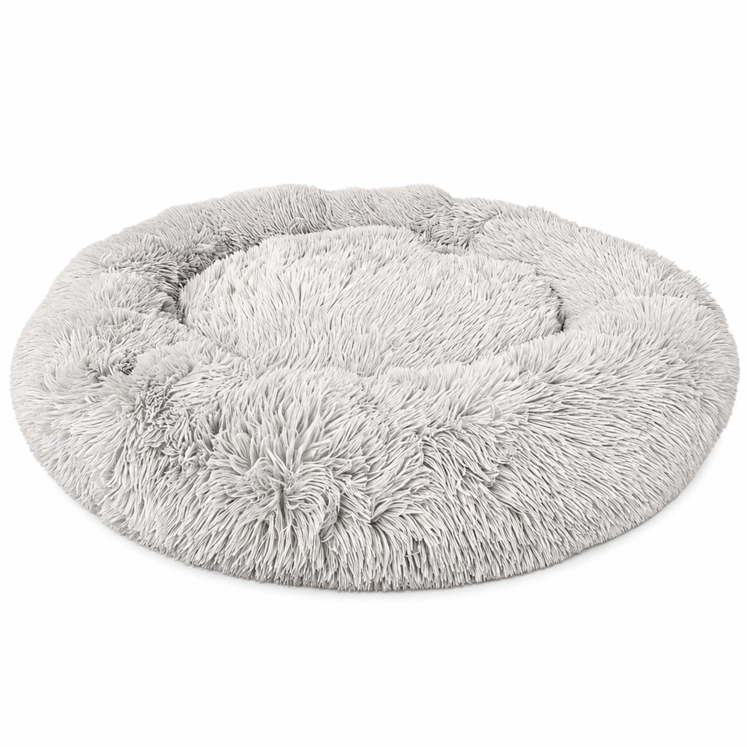 Relaxdays Hundebett Polyester Hellgrau Rutschfest Waschbar ø 100 cm 1.7 kg