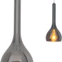 Moderne Näve Pendelleuchte Vaso, 16 cm, aus grauem Glas und Edelstahl. Ideal für Wohnzimmer.