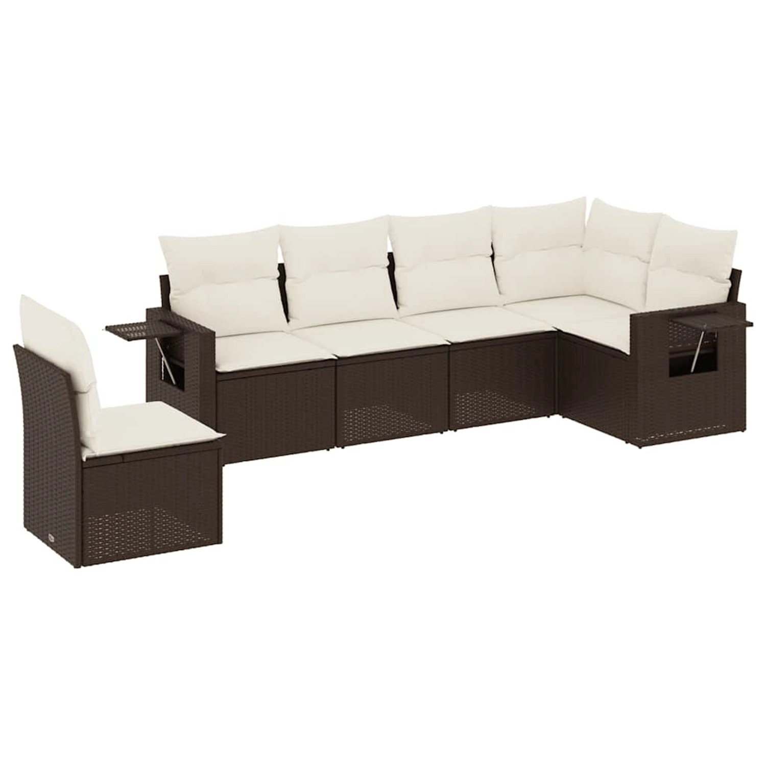 vidaXL 6-Tlg Garten-Sofagarnitur mit Kissen Braun Poly Rattan 3220232 günstig online kaufen