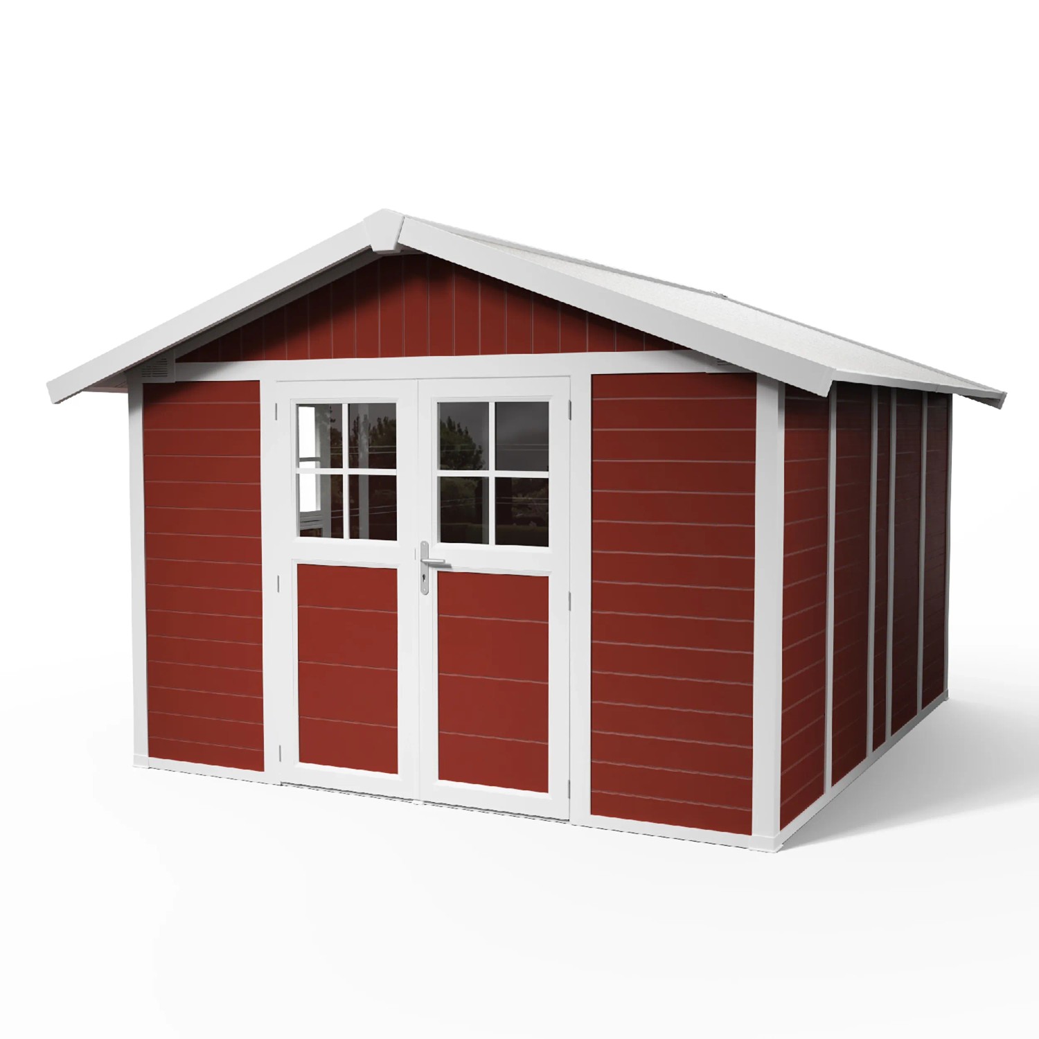Grosfillex Gerätehaus Kunststoff Deco H 11 Rot 315 x 355 cm kaufen bei OBI