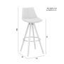 Bessagi Home Barhocker Nelo Grau Webstoff Gepolstert_5