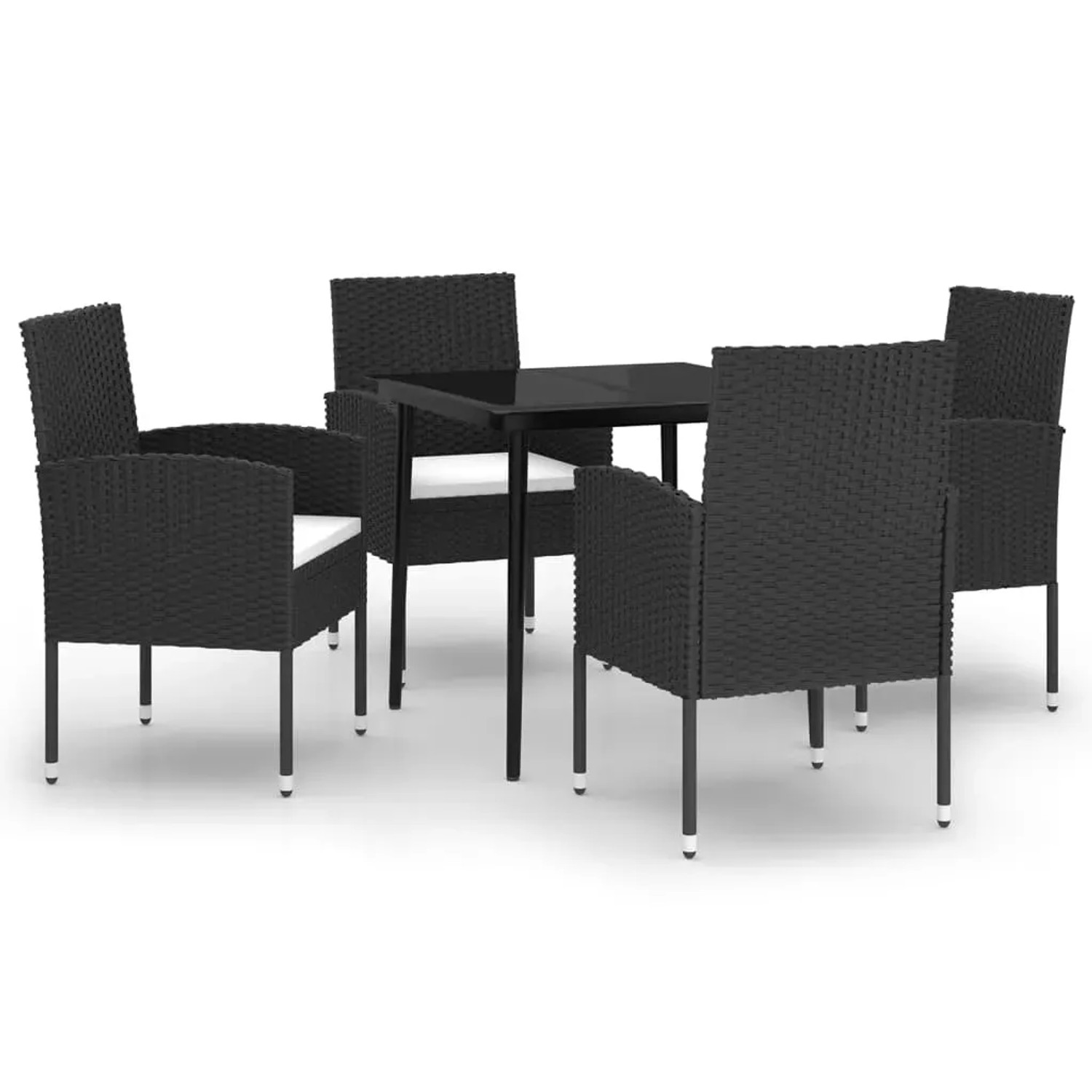 vidaXL 5-Tlg Garten-Essgruppe Schwarz 3099620