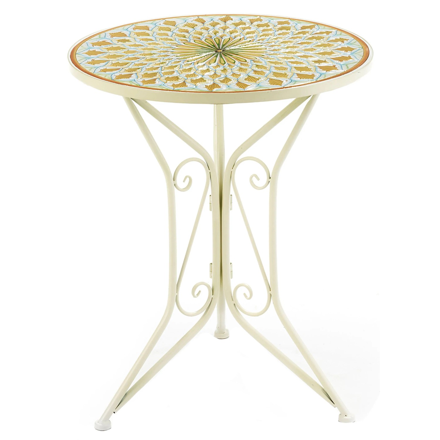 Thumbnail - Kobolo Gartentisch Mediterran mit Platte in Mosaikoptik H71 cm Dm 61 cm