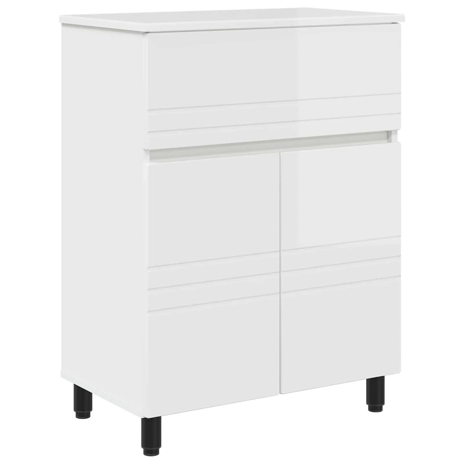 vidaXL Waschtisch Hochglanz Weiß 60 x 35 x 80 cm Holzwerkstoff 889419