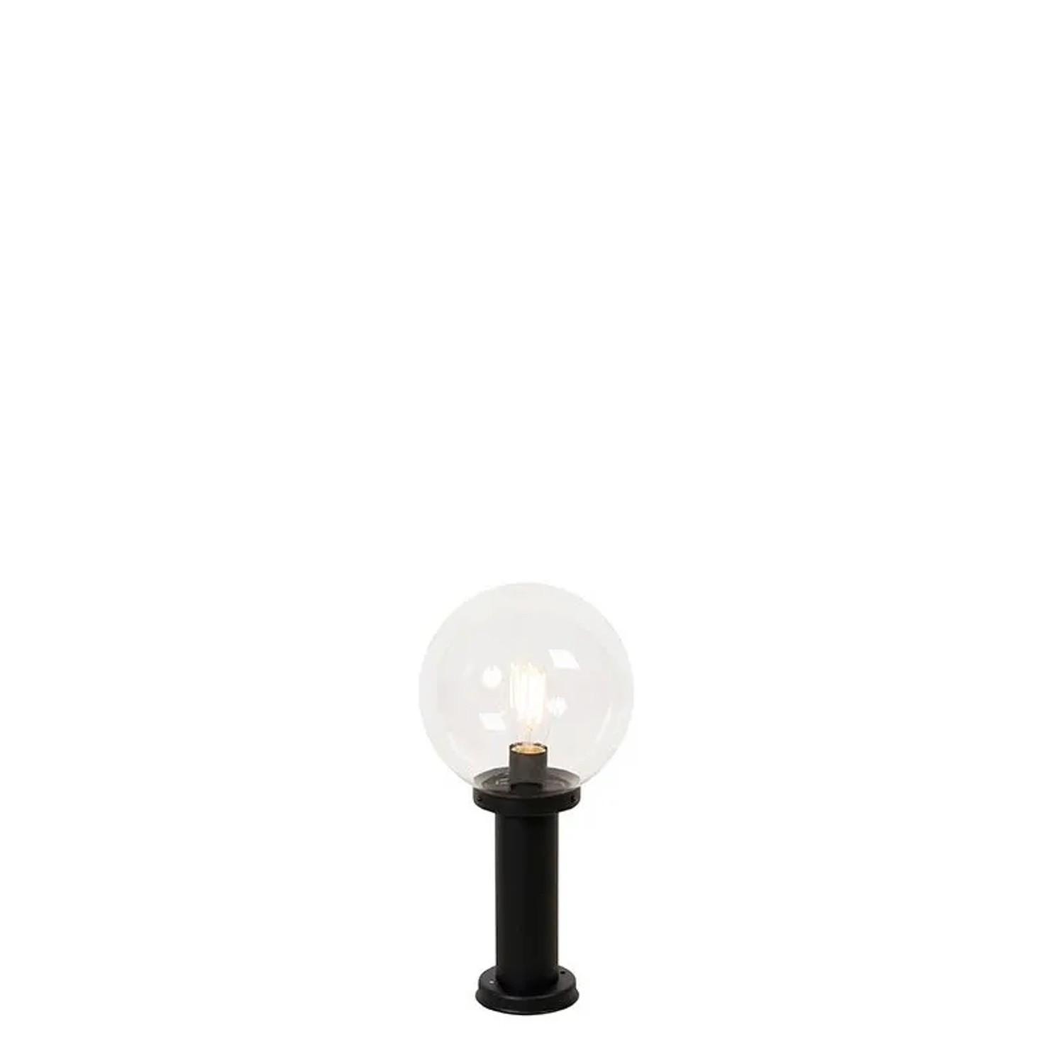 QAZQA Außenstehleuchte Schwarz mit Klarer Kugel 50 cm IP44 Sfera