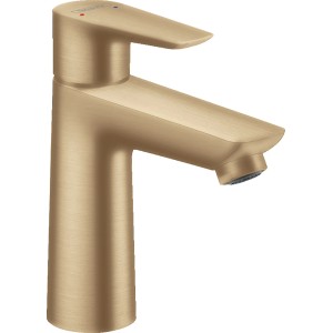 Hansgrohe Talis E Waschtischmischer 110, gebürstet Bronze, mit Zugstangen-Ablaufgarnitur.