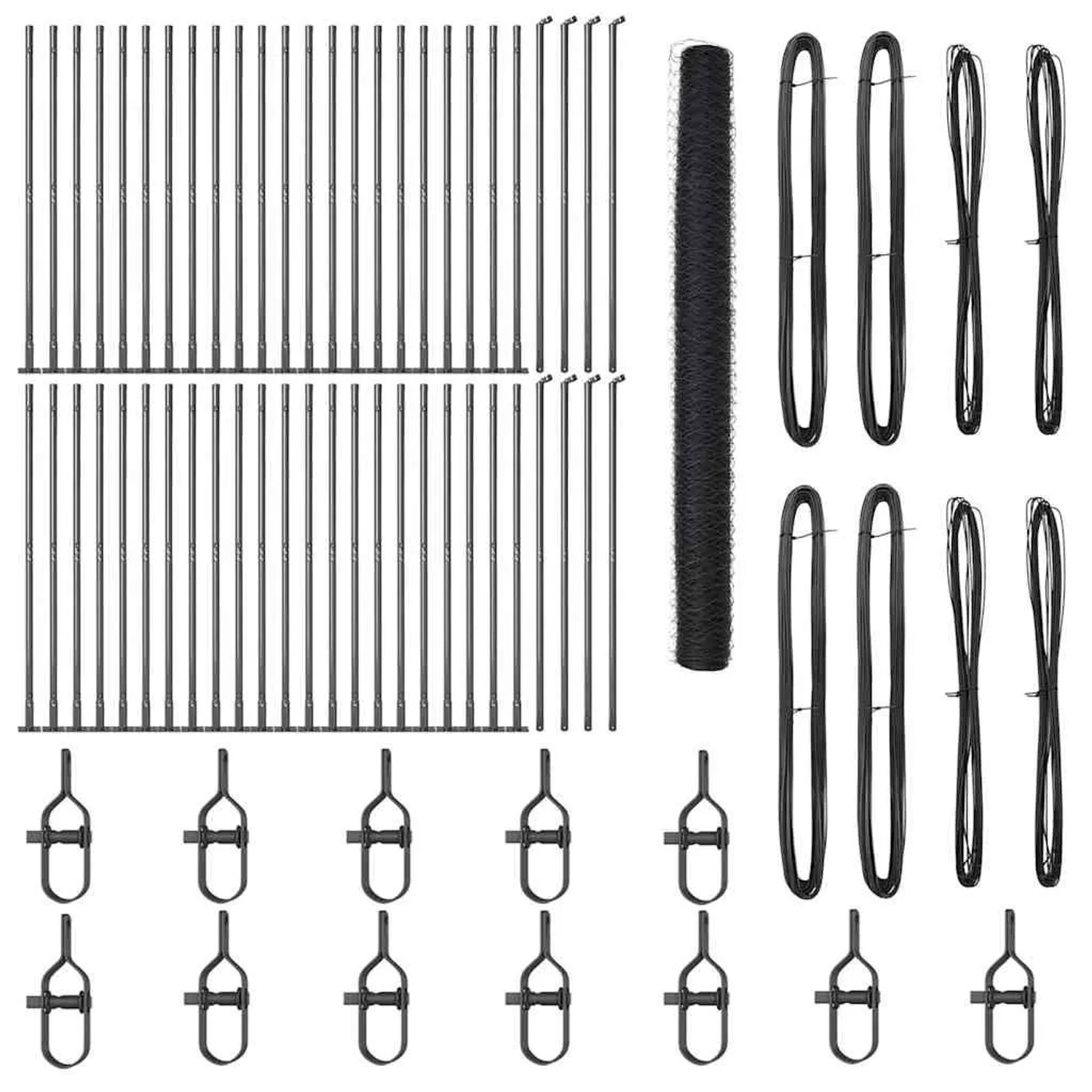 vidaXL Zaunpfosten Grau 100 x 1,5 m 36 mm Maschenweite Stahl und PVC 335374 günstig online kaufen