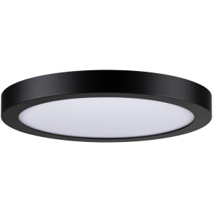 Runde, schwarze Paulmann LED Deckenleuchte Abia mit matter Oberfläche. Durchmesser 300mm.