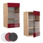 Vicco Küchenglasschrank Fame-Line, Bordeaux Hochglanz/Goldkraft Eiche, 40 cm breit.