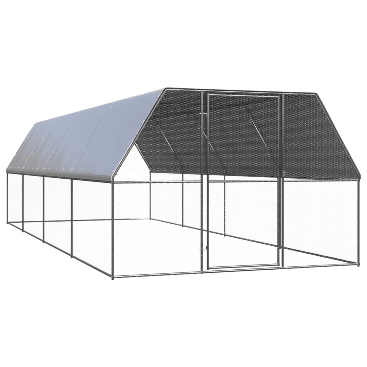 vidaXL Outdoor-Hühnerkäfig 3x8x2 m Verzinkter Stahl Modell 3