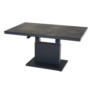 Rechteckiger Siena Garden Gartentisch Talina in Titan mit Aluminiumgestell und HPL-Tischplatte.