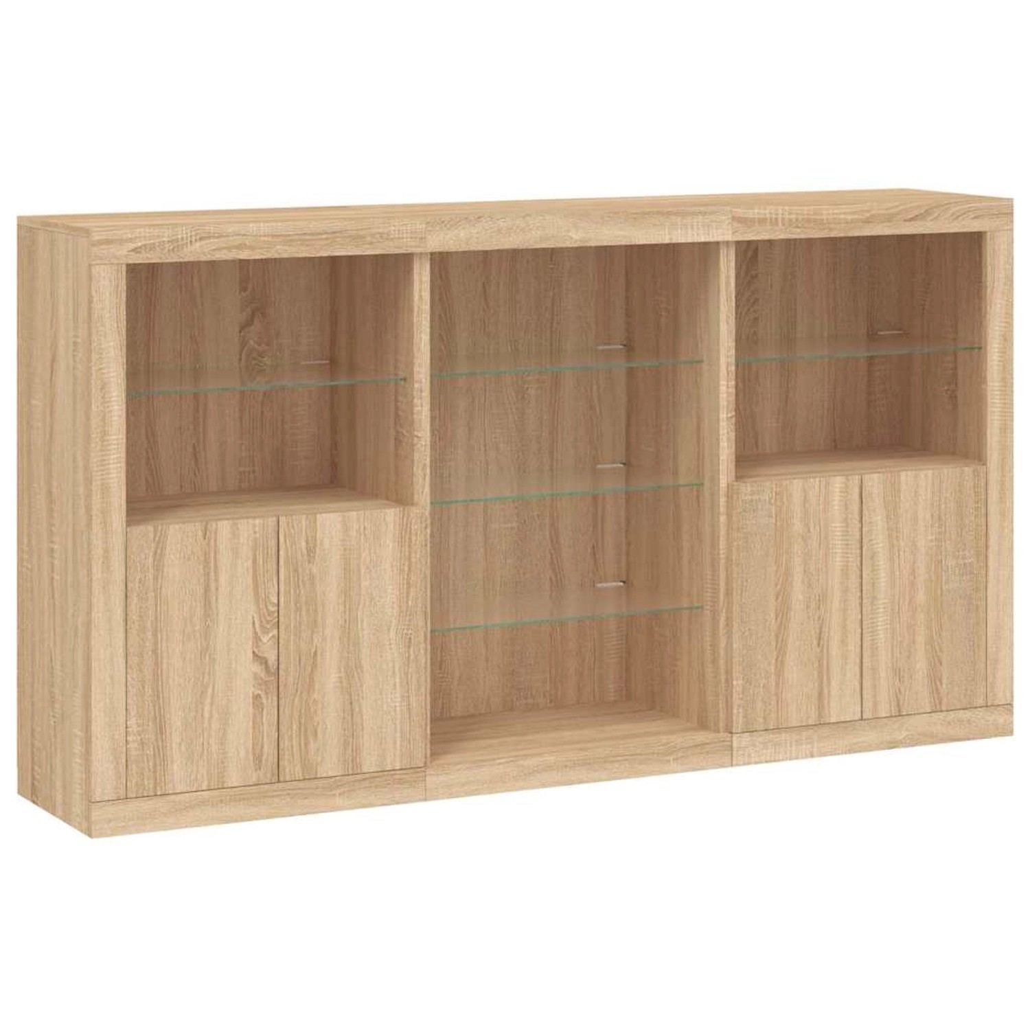 vidaXL Sideboard mit LED-Leuchten Sonoma-Eiche 181,5x37x100 cm 3209179 günstig online kaufen