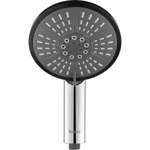 Verchromte baliv Handbrause HBR-150.30 mit 5 Strahlarten und Antikalk-Noppen.