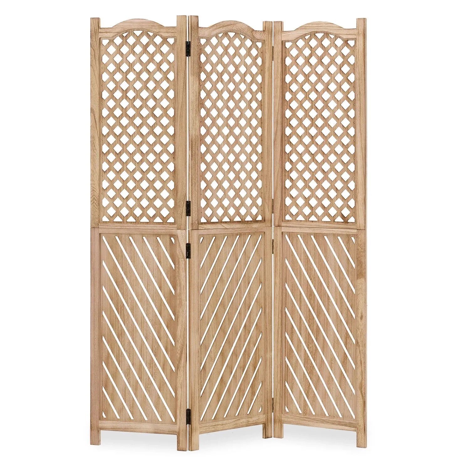 Homestyle4u 3-tlg. Paravent in Braun 120x170 cm 2014