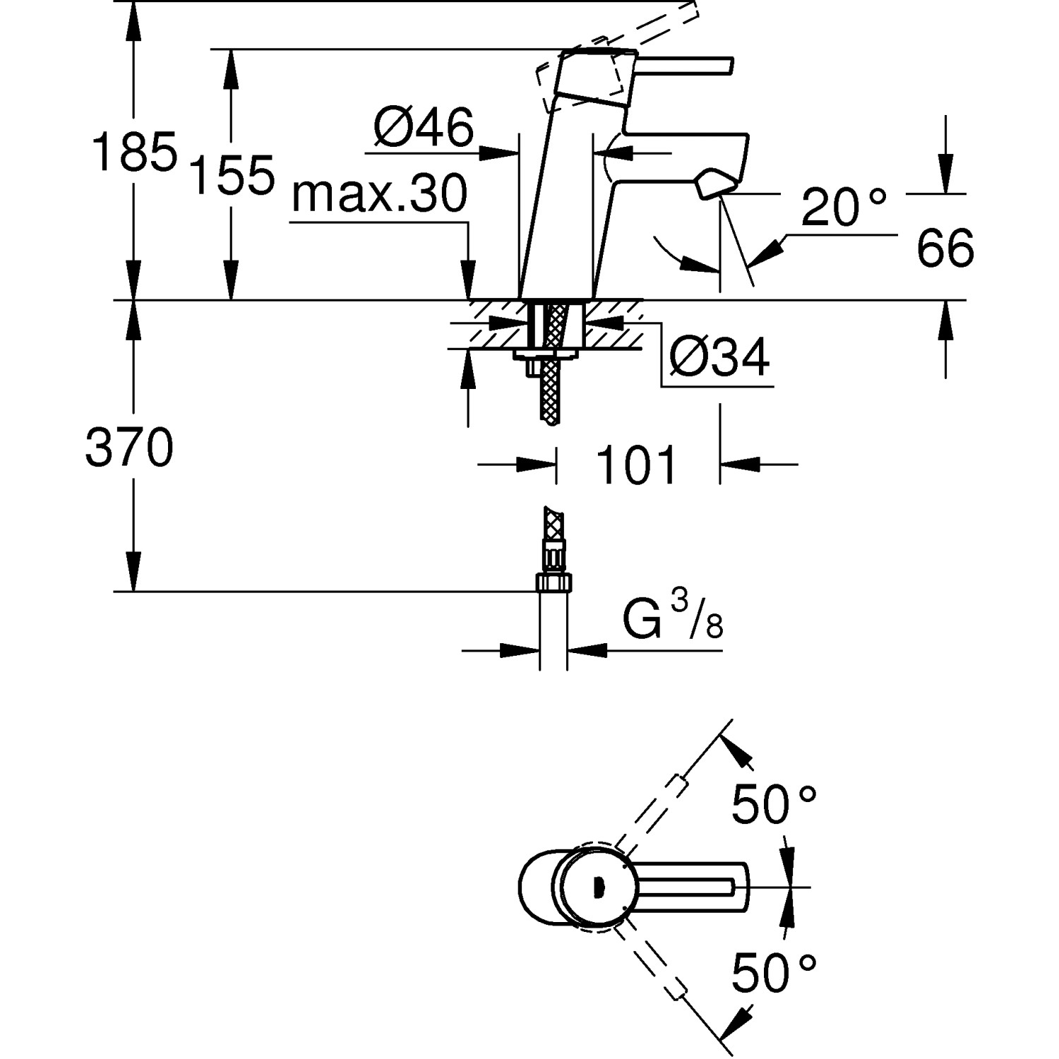 Grohe Einhand Waschtischbatterie Concetto S Size Chrom Kaufen Bei Obi 5460