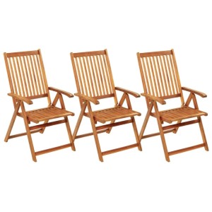 vidaXL Klappbare Gartenstühle 3 Stk mit Auflagen Massivholz Akazie 3064092