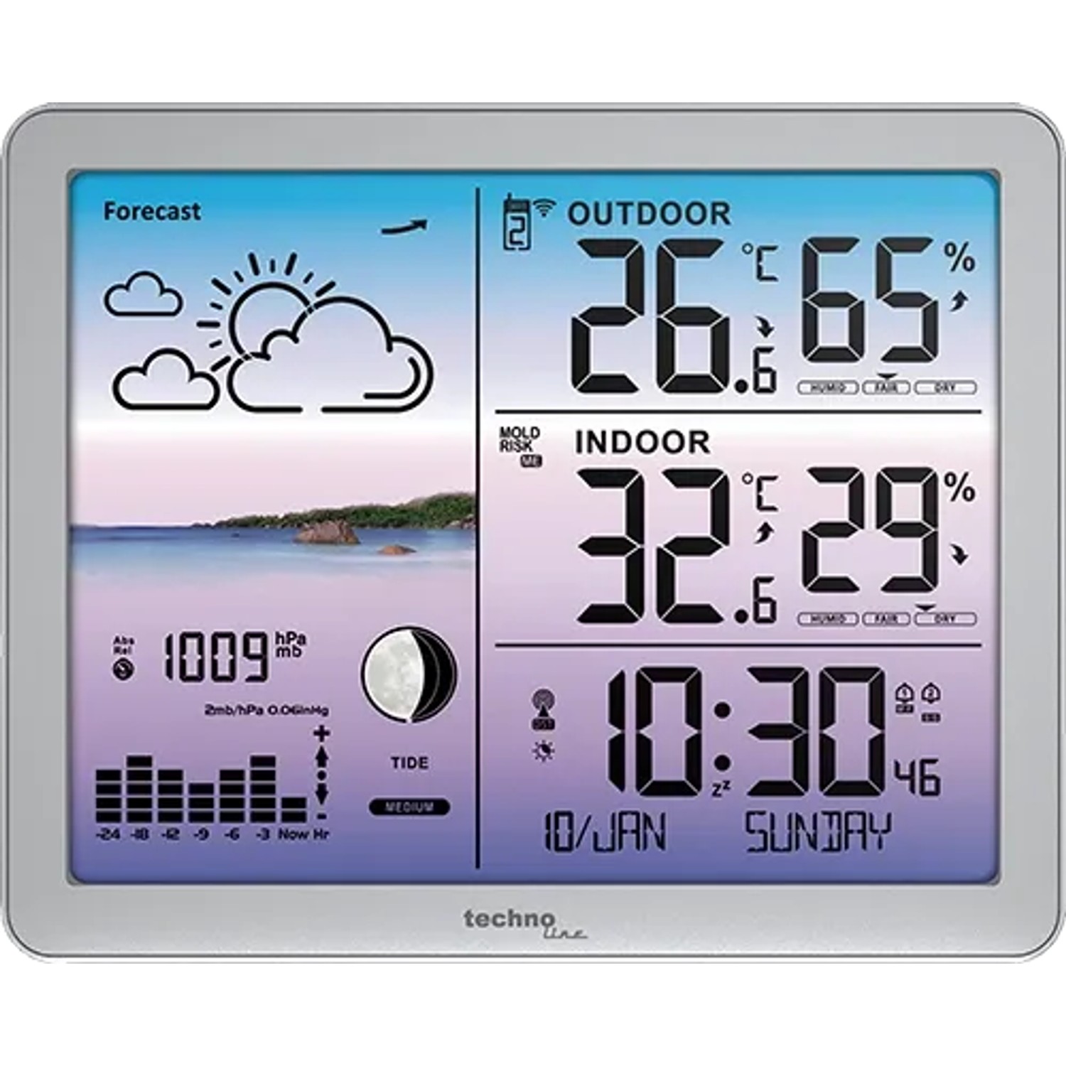 technoline Wetterstation WS 6520 Silber
