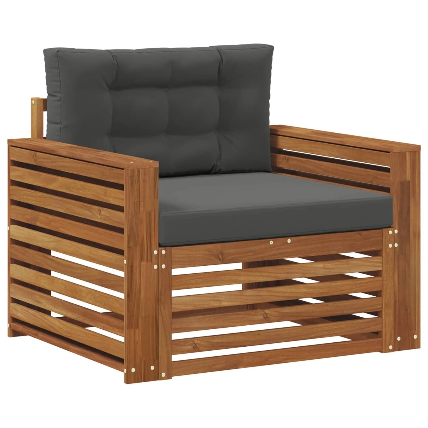 vidaXL Outdoor-Sofagarnitur Massives Akazienholz und Polyester Natur 3436402