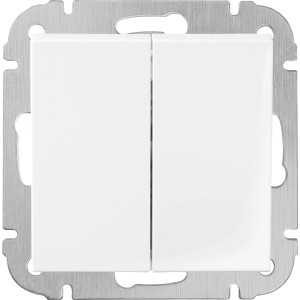 Doppelter Schalter Finnja, weiß glänzend, für die Wandmontage.