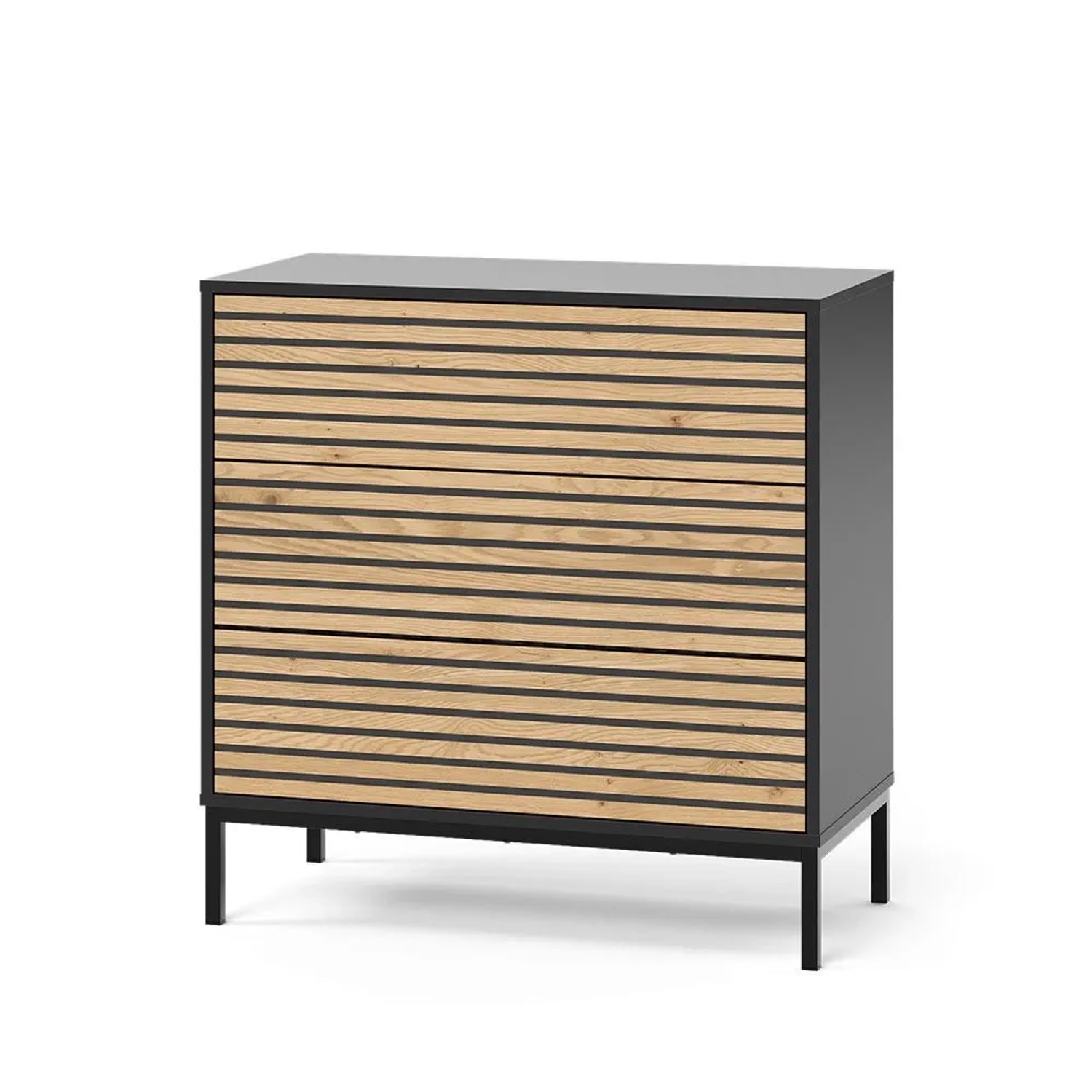 Vicco Kommode Eliza Goldkraft Eiche Anthrazit 80 x 81 2 Schubladen Art Nr 55183