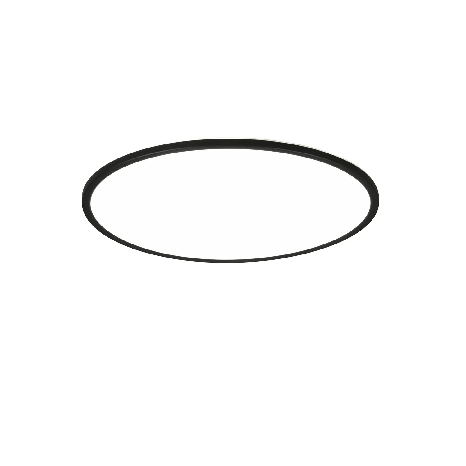 Schwarze, runde Reality LED-Deckenleuchte Scott, 50 cm Durchmesser.