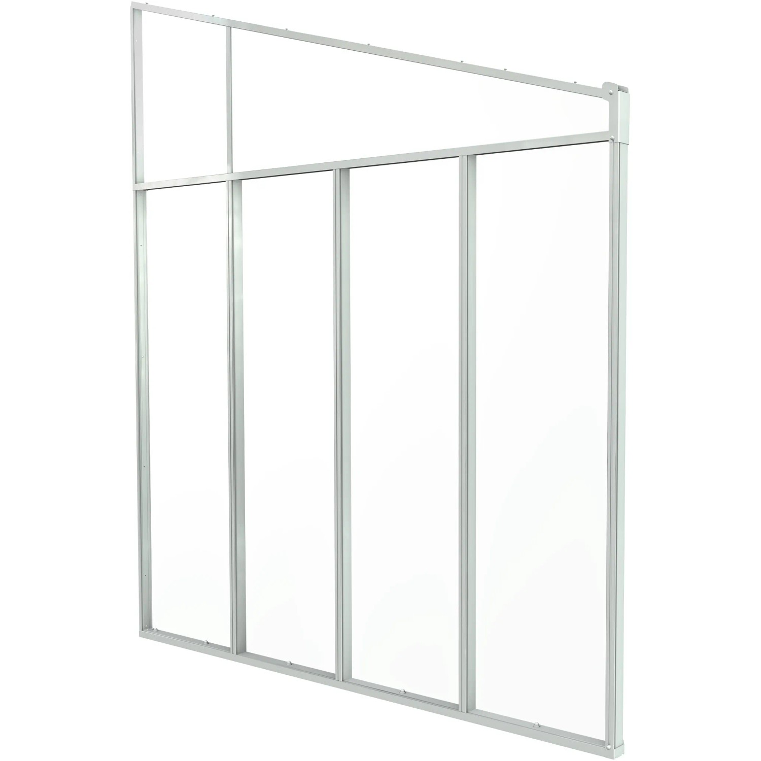 Palram Canopia Seitenwand 3 m, weiße Terrassenüberdachung mit transparenten Polycarbonatplatten.