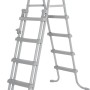 Graue Poolleiter für Bestway Steel Pro MAX Pool, sicherer Ein- und Ausstieg.