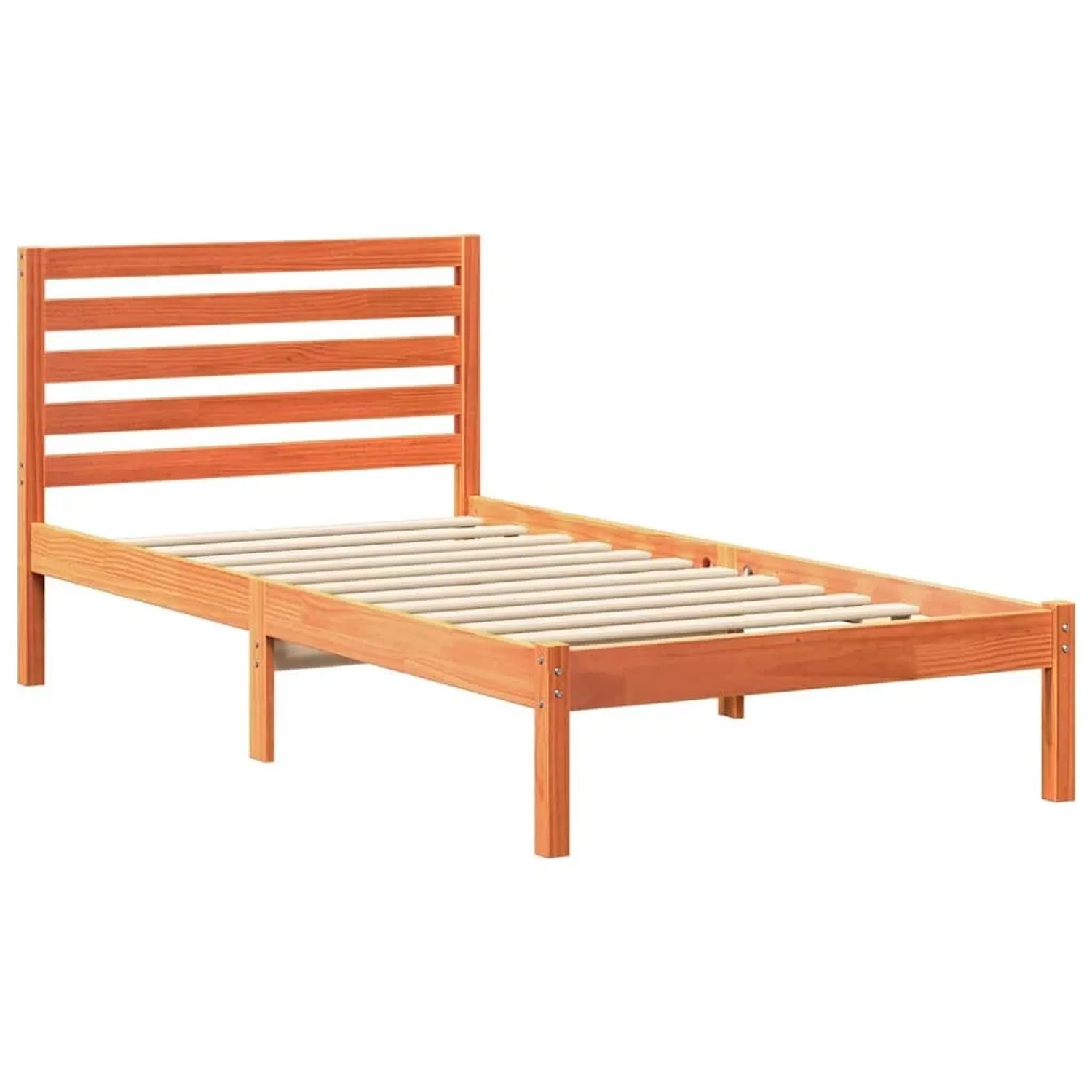 vidaXL Bettrahmen Wachsbraun 90 x 190 cm Massives Kiefernholz 872271