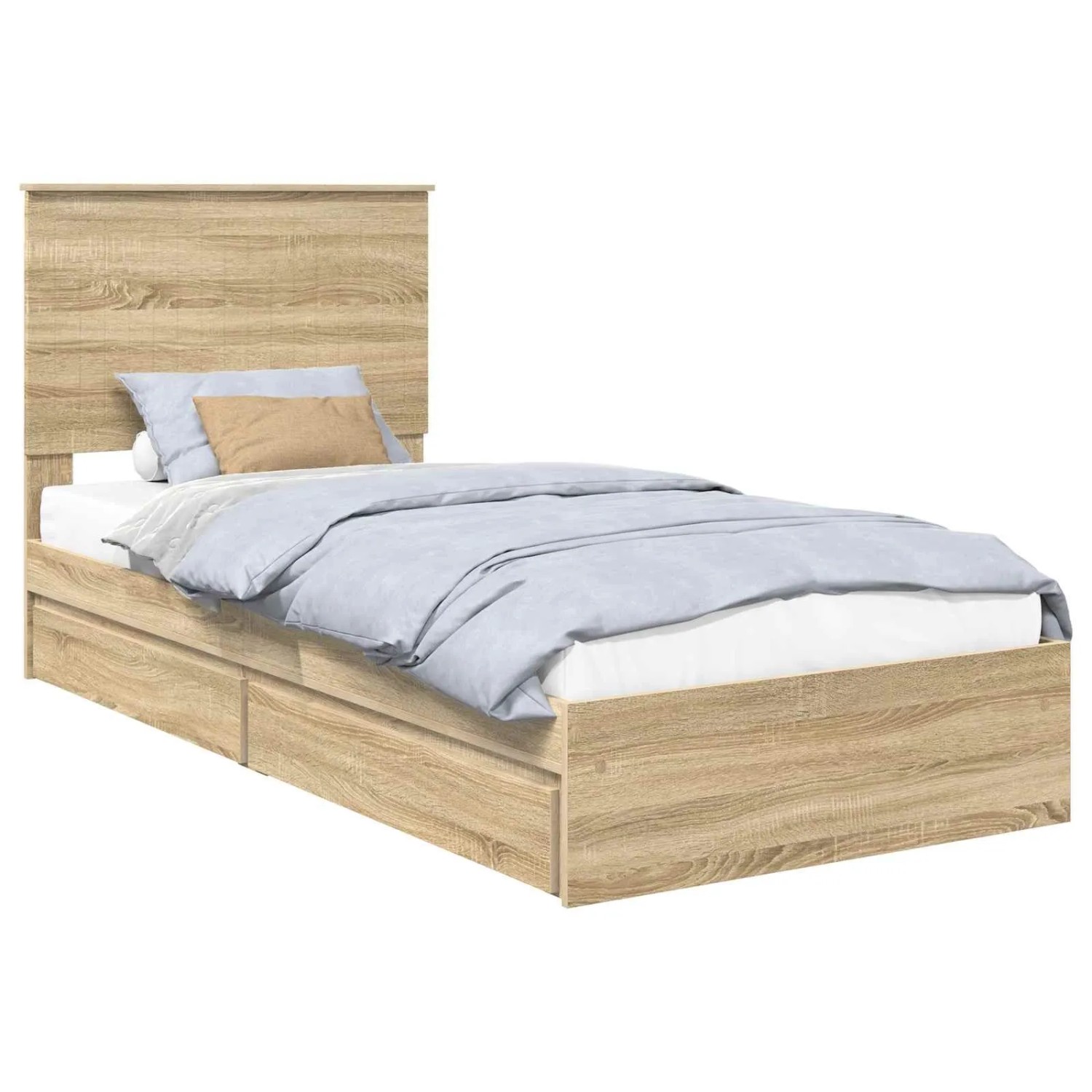 vidaXL Stauraumbett Sonoma-Eiche 90 x 200 cm Holzwerkstoff 3411245 günstig online kaufen