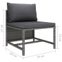 Graues vidaXL Garten Lounge Mittelteil mit anthrazitfarbenen Kissen und Maßangaben.