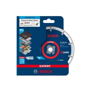 Bosch X-Lock Diamant-Metallscheibe Ø125mm im blauen Karton. Zubehör für Winkelschleifer.