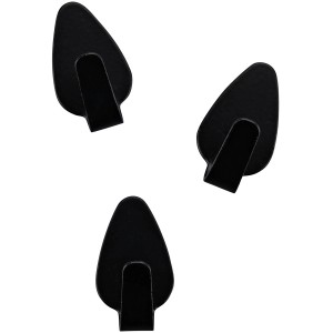 Fackelmann Ovalklebehaken, 3er-Set, schwarz matte Küchenhelfer zum Aufhängen ohne Bohren.