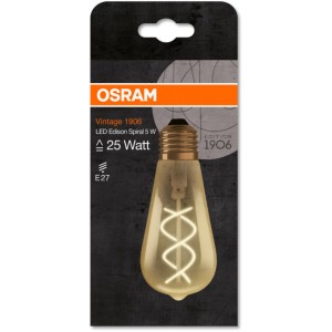 Osram E27 LED Leuchtmittel ST64, 4W, Edison-Form mit warmweißem Licht und sichtbarem Glühfaden.