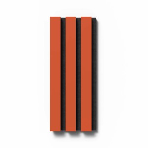 Akustikpaneel Muster Linoleum Orange Blast, MDF schwarz, Filz schwarz, 29,5x15cm.