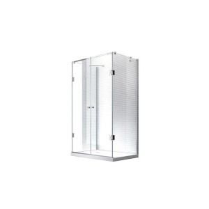 Glaszentrum Hagen Ares U-Duschkabine, 75x90x75x180cm, silbernes Profil, Klarglas