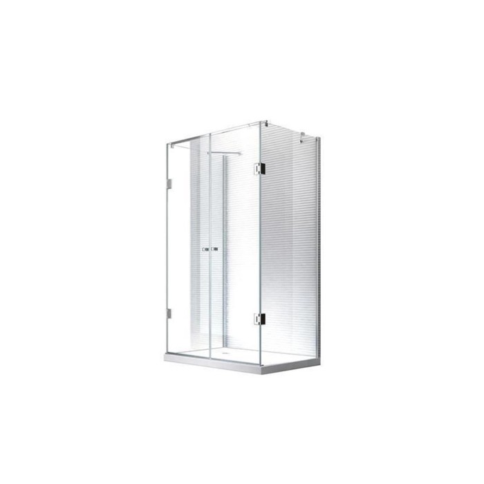 U-Form Duschkabine BEN – 100x100x200 Cm, 6 Mm ESG-Sicherheitsglas, Mit Duschtasse & Siphon, Schwenkbare Türen