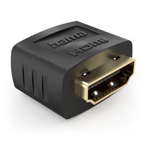 Schwarzer Hama HDMI-Adapter (Kupplung) für 8K-Videoübertragung.