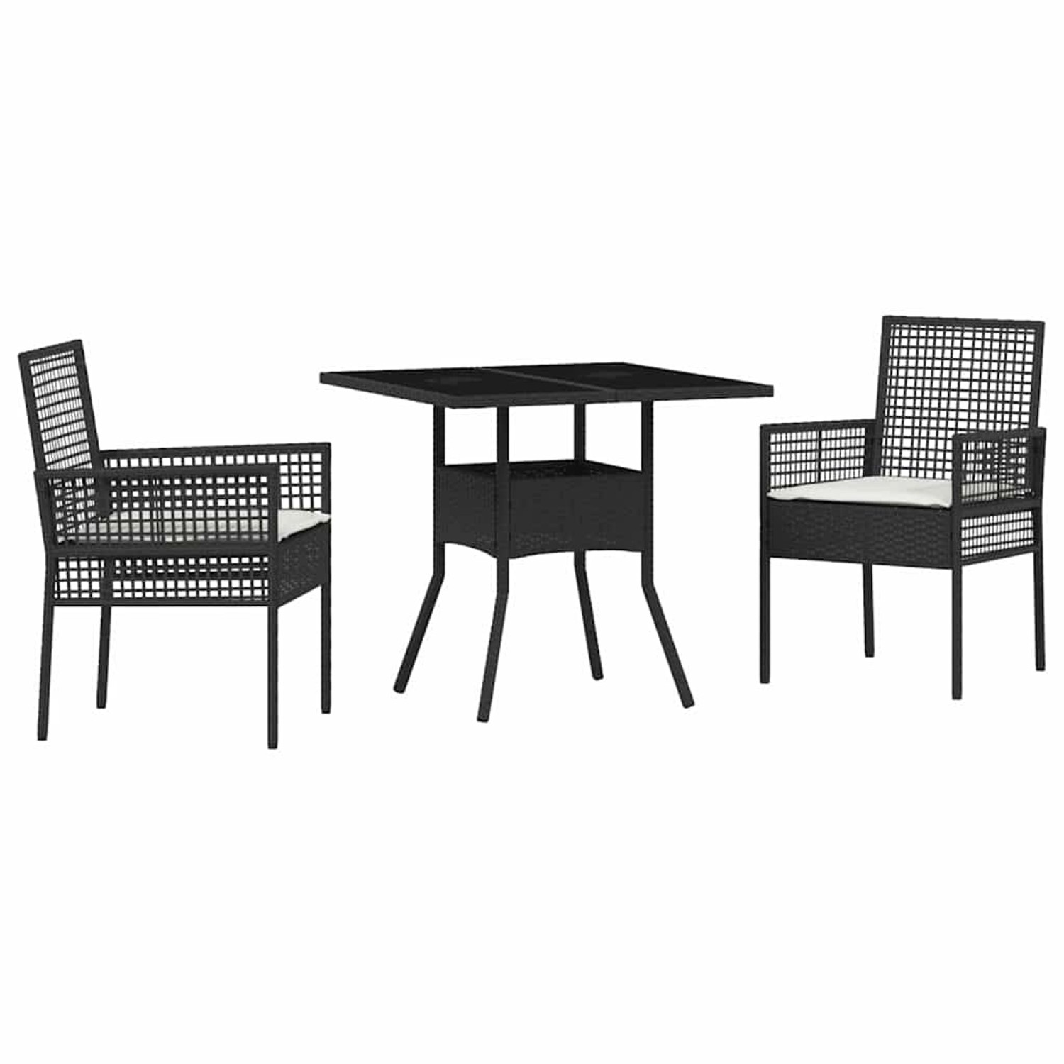 vidaXL Garten Essgruppe 3-Tlg Schwarz Poly Rattan 3334923 günstig online kaufen