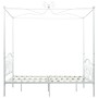 Weißes Metall Himmelbett-Gestell 120x200 cm mit Lattenrost für romantische Schlafzimmer