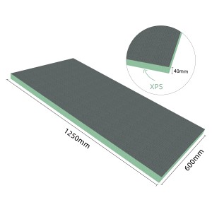 AICA Bauplatte 1250x600x40mm, XPS Fliesenplatte, Hartschaum Dämmplatte, verrottungsbeständig, Ausgleichplatte.