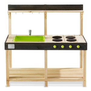 Exit Toys Yummy 100 Spielküche aus Holz mit Spüle, Herd und Zubehör für Kinder.