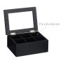 Relaxdays Teebox Bambus Acryl Schwarz Staubgeschützt 9 cm x 21,5 cm x 16 cm 0,7 kg_5